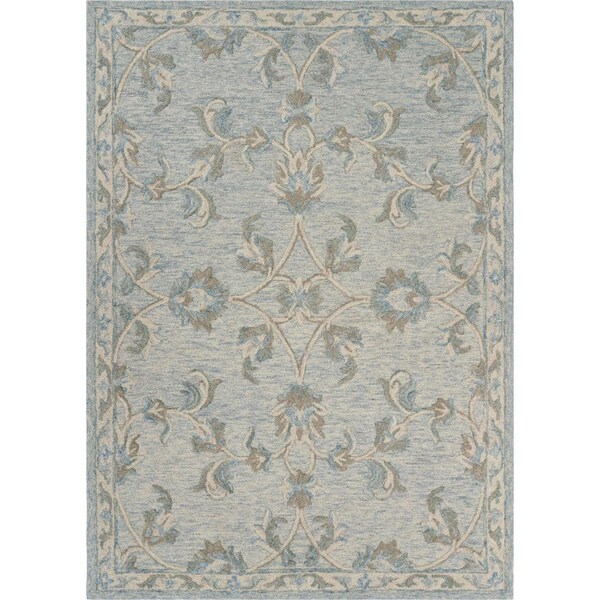 Palacedesigns 7 x 9 ft. Filigree Rectangle Area Rug - Blue & Cream PA3101927 - main